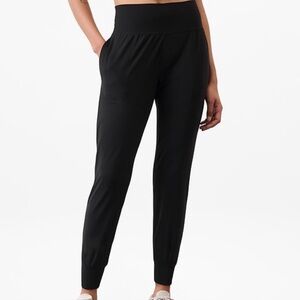 Athleta Black Track Pants with Elastic Waistband